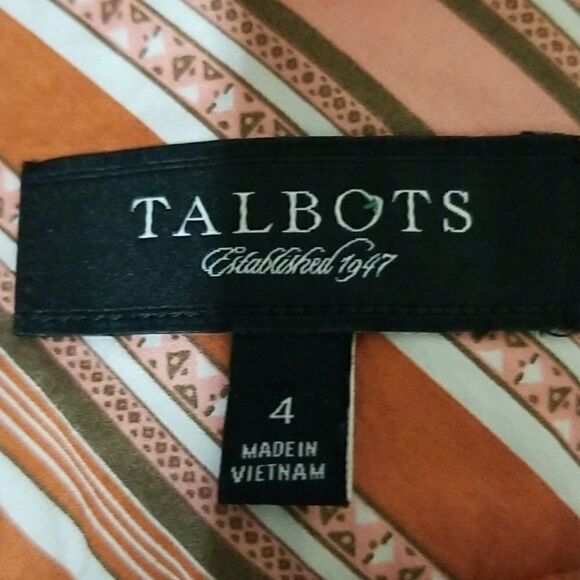 Talbots Orange Strip Skirt Sz 4 - Picture 5 of 6